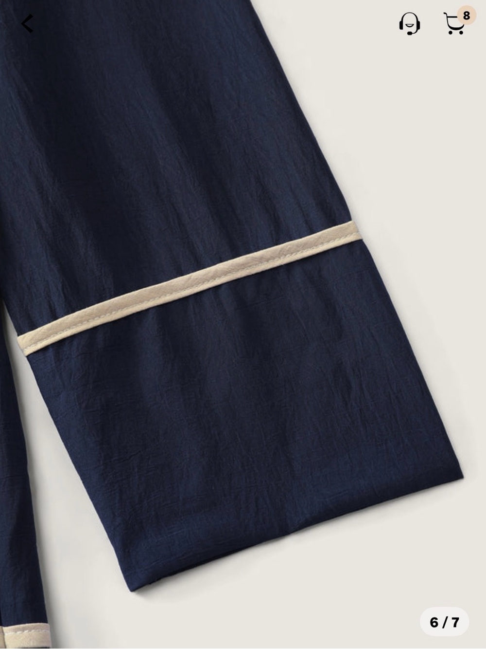 BloomChic Indigo Maxi Shirt Dress with Cream Contrast Piping - Picture 4 of 11